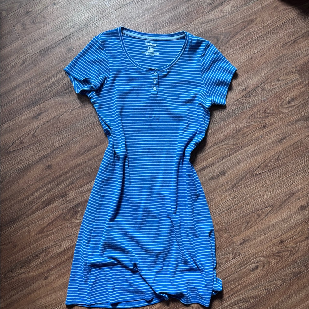 L.L. Bean Blue Striped Dress
